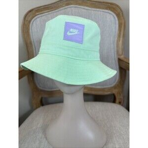 New Nike youth kids apex bucket hat light green with purple logo one size Summer
